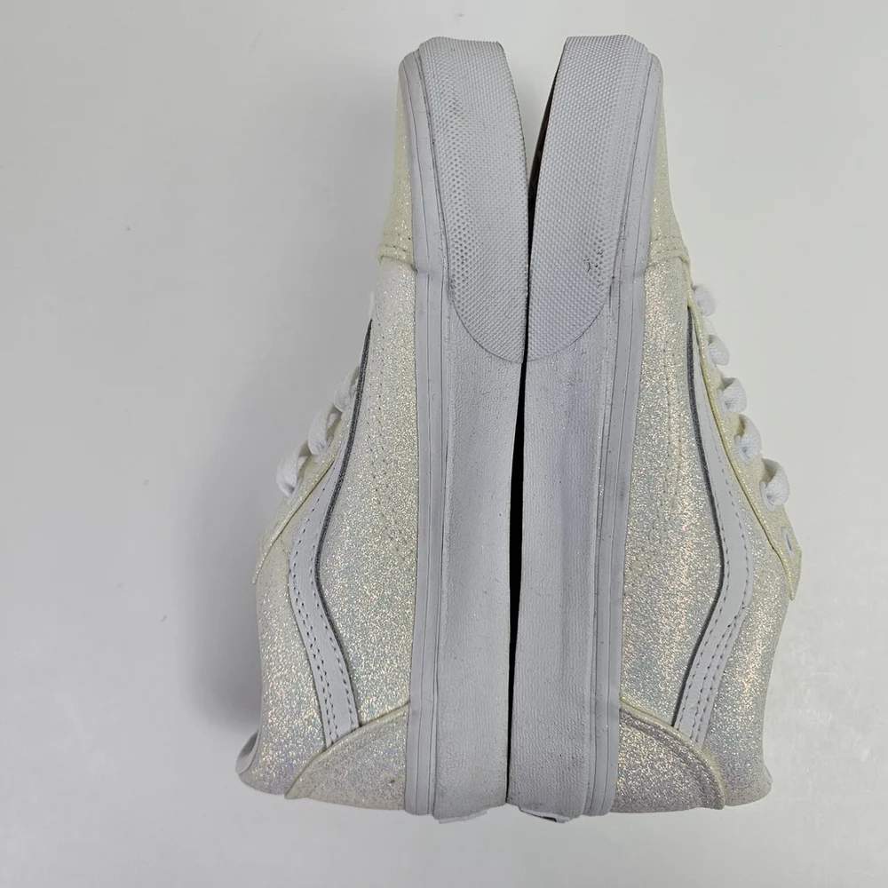 Vans Old Skool Glitter White Size 2 Youth Kids Low Top Skate Shoes Sneakers